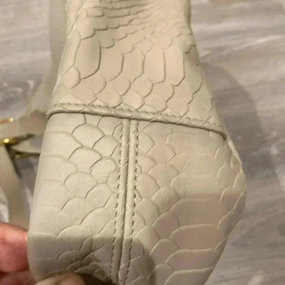GiGi New York Snake skin Embossed Large Tote, color Taupe - Picture 5 of 9